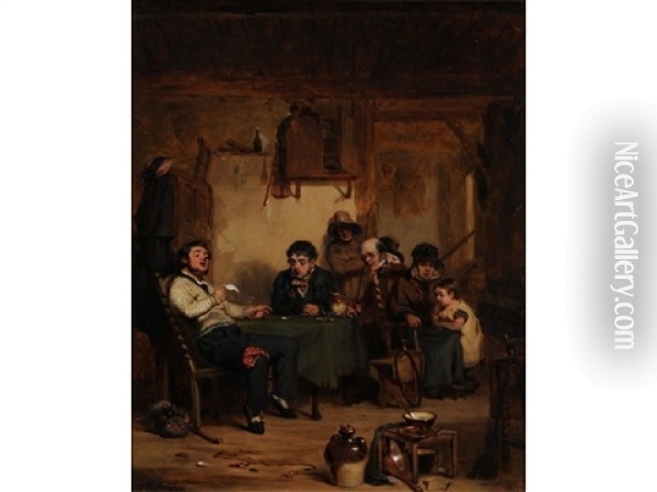 Unexpected News; Interior With Family Group Oil Painting - Nicholas Condy