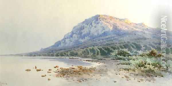 A rocky coastline Oil Painting - Angelos Giallina