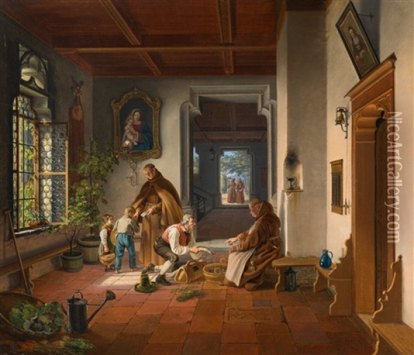 In Der Klosterkuche Oil Painting - Lorenzo Quaglio