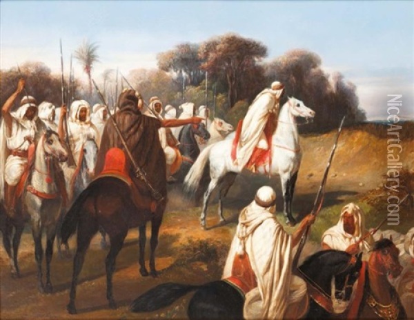 Abd-el-kader Montre L'ennemi Oil Painting -  Sansac (Comte de)