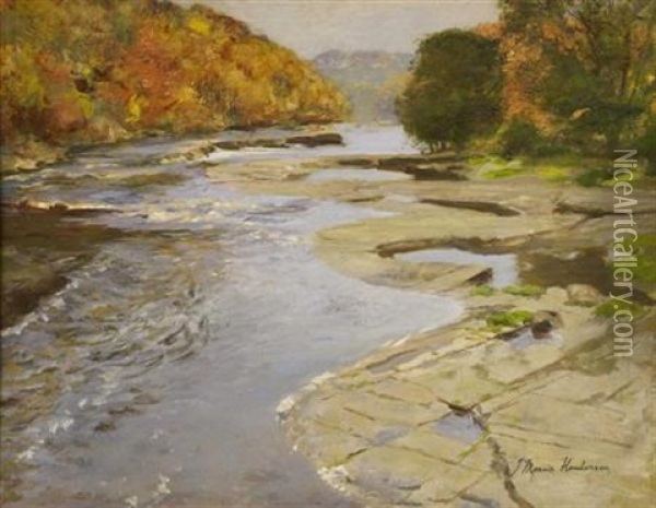 River Study Oil Painting - Joseph Morris Henderson