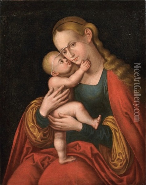 Madonna Col Bambino Oil Painting - Lucas Cranach the Elder