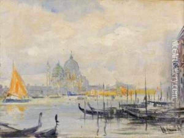 Wenecja. Santa Maria Della Salute Oil Painting - Otto Hammel