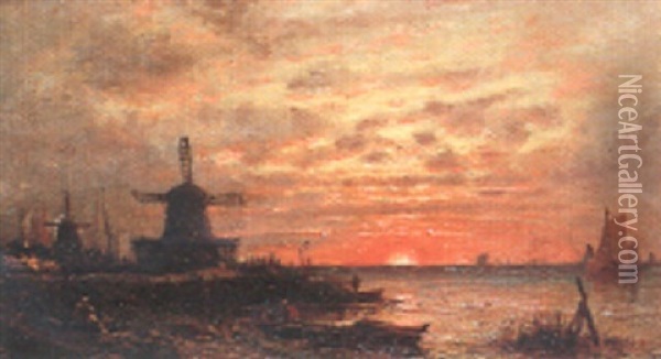 Coucher De Soleil Oil Painting - Auguste Paul Charles Anastasi