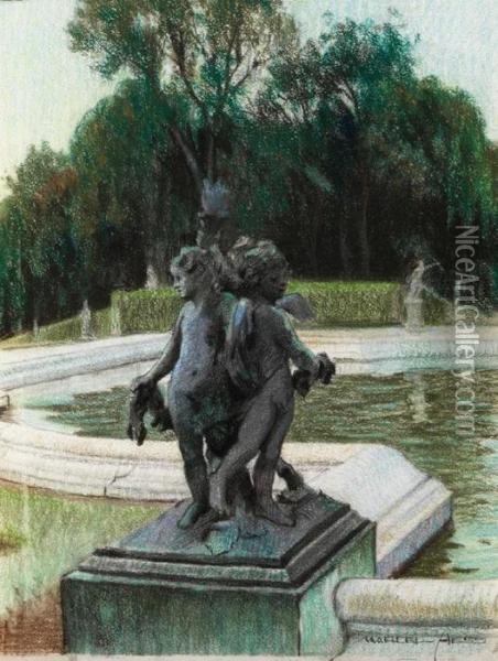 Figurengruppe Im Park Von Versailles Oil Painting - Marcel Hess