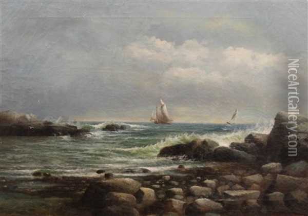 Off The Maine Coast Oil Painting - Edward Moran