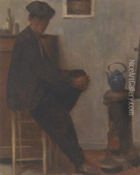 Portrait Of A Seated Man (leon-pierre Felix?) Oil Painting - Leon-Pierre Felix