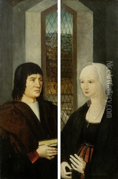 Gegenstucke: Ehepaarbildnisse (pair) Oil Painting - Hans Memling