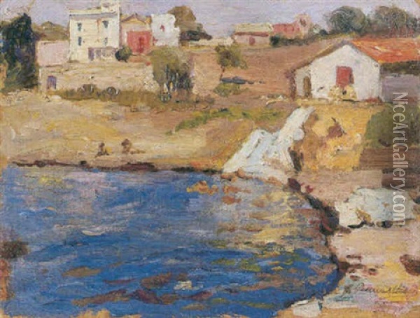 Veduta Di Civitavecchia Oil Painting - Giuseppe Pennasilico