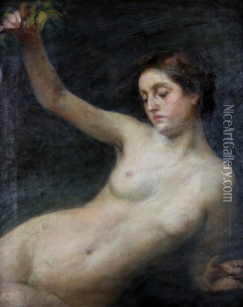 Female Nude Oil Painting - Giacomo Grosso