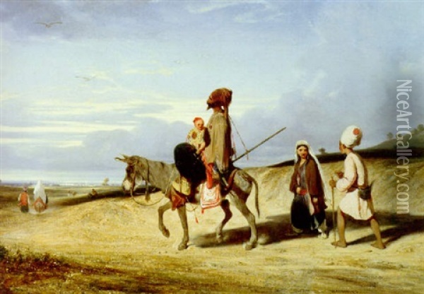A Journey In The Levant Oil Painting - Alexandre Gabriel Decamps
