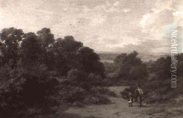 On Hampstead Heath Oil Painting - John Henry Mole