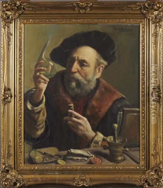 L'alchimiste Oil Painting - Leon de Meutter Brunin