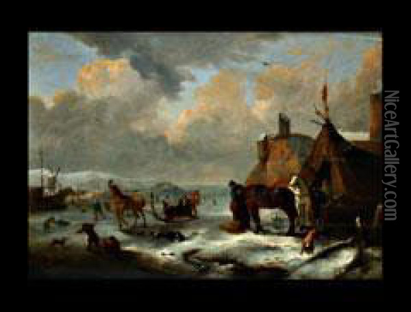 Hollandische Winterliche Landschaft Oil Painting - Andries Vermeulen