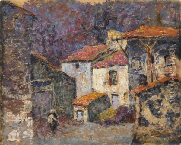 Village D'auvergne - 6 Oil Painting - Victor Charreton