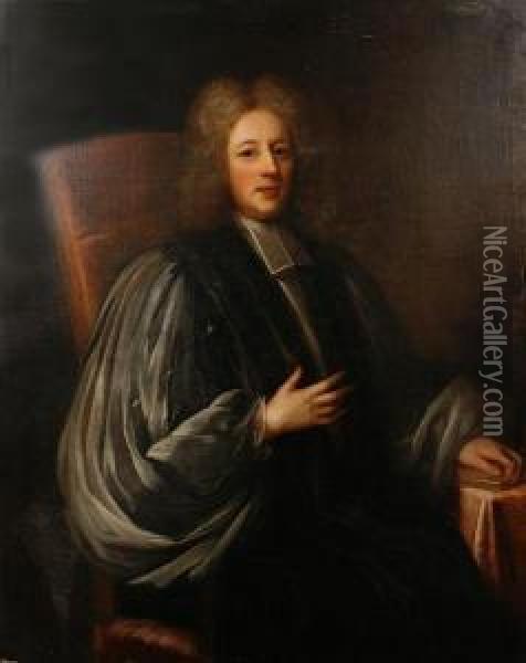 Portrait Of A Seated Cleric Oil Painting - Charles Jervas