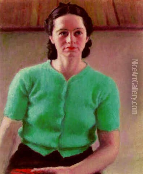 Girl In A Green Sweater Oil Painting - Roderic O'Conor