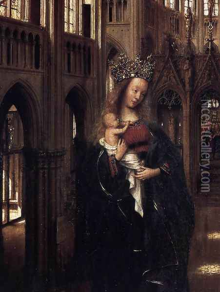 Madonna in the Church (detail) Oil Painting - Jan Van Eyck