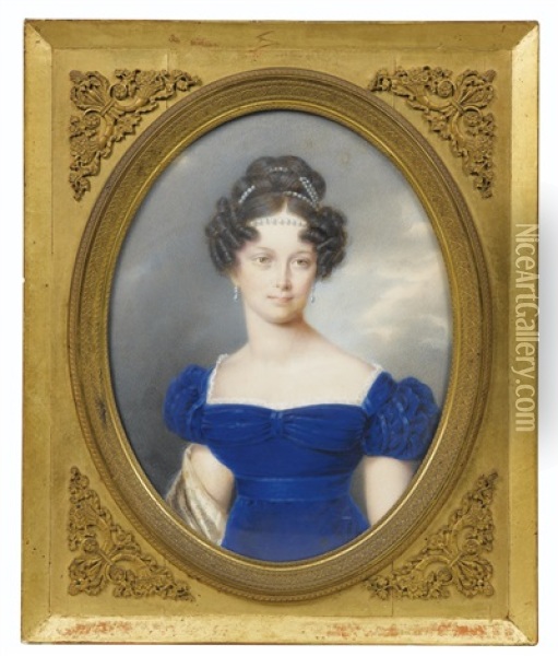Henriette, Archiduchesse D'autriche, Duchesse De Teschen, Nee Princesse De Nassau-weilburg (1797-1829) Oil Painting - Friedrich Johann Gottlieb (Franz) Lieder