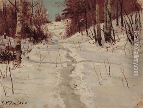 Winter Path Oil Painting - Robert M. Decker