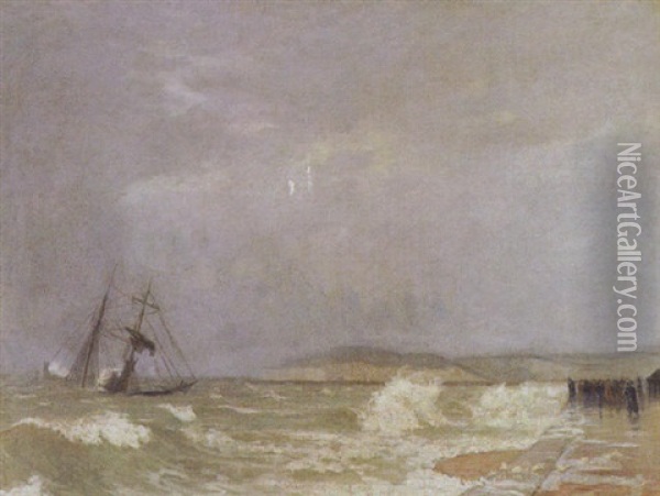 Rough Seas Oil Painting - Johan Barthold Jongkind