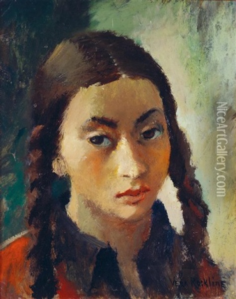 Portrait De Jeune Fille Oil Painting - Vera Rockline
