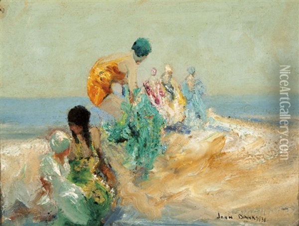 Beach Belles Oil Painting - John Banks
