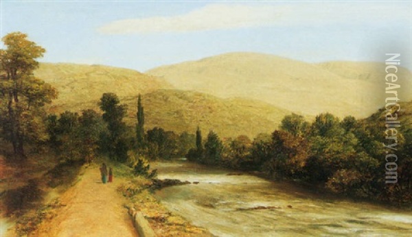 A View Near The Sea Of Galilee, Israel Oil Painting - John Rogers Herbert