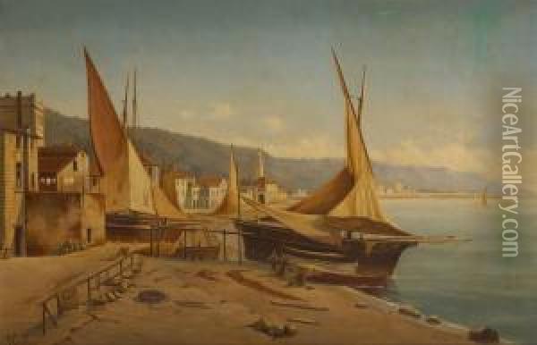 Petit Port De Peche Oil Painting - Victor Carabain