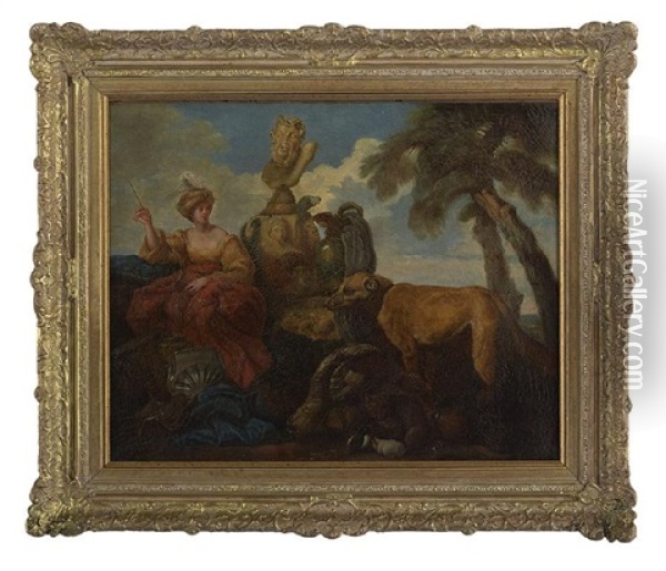 The Docile Beasts Under The Spell Of Circe Oil Painting - Jean-Baptiste Leprince