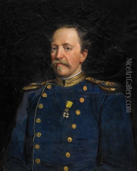 Portratt Av Friherre Kapten Lars Gustav Von Paykull Ikladd Uniformsrock Med Svardsorden, Midjebild Oil Painting - Elisabeth Warling