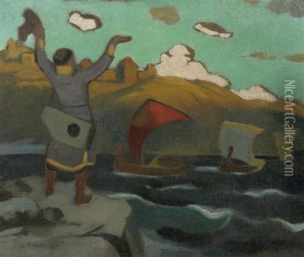 Ankunft Der Flotte Oil Painting - Nikolai V. Ivanov