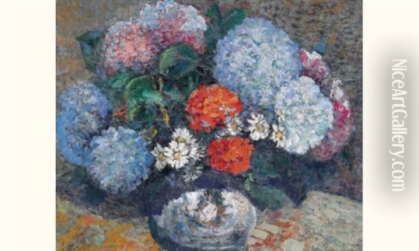 Fleurs En Pots Oil Painting - Victor Charreton