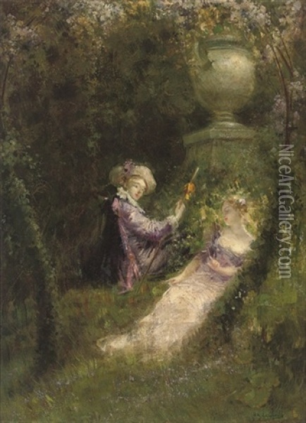 In The Garden Of Love Oil Painting - Paul Albert Laurens