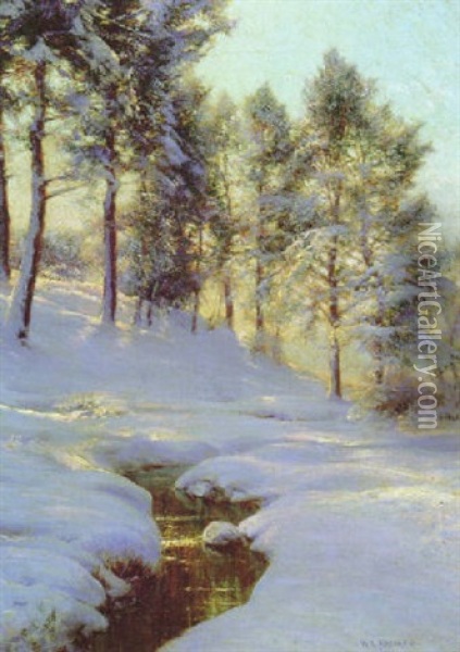 Brook In Snow Oil Painting - Walter Launt Palmer