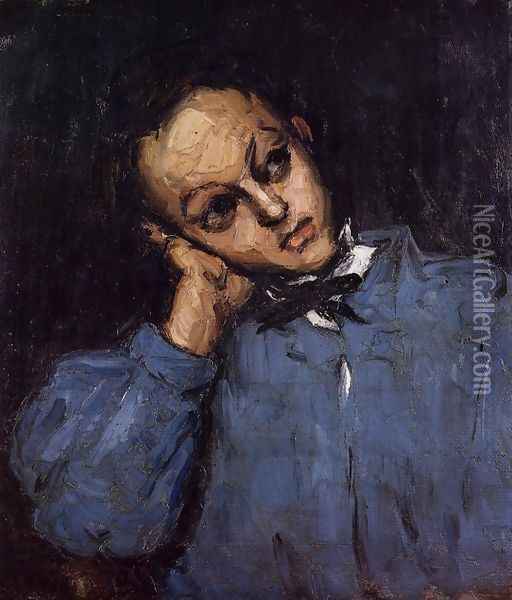 Portrait Of A Young Man Oil Painting - Paul Cezanne