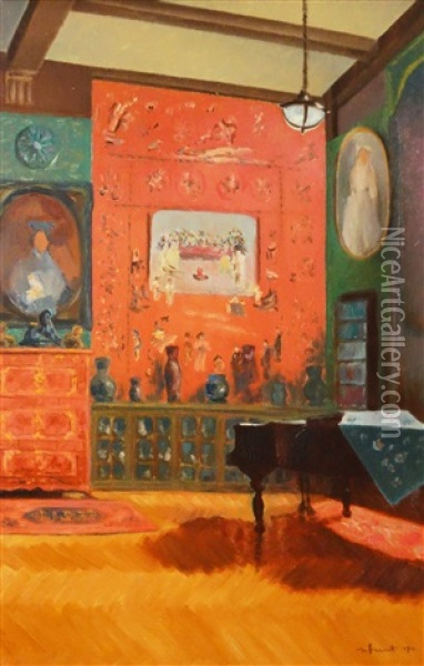 Aristrocratic Interior Oil Painting - Nicolae Grant