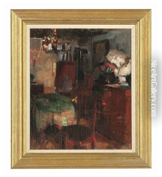 The Artist's Studio Oil Painting - Herman Albert Gude Vedel