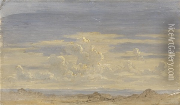 Wolkenstudie Oil Painting - Gustav Friedrich Papperitz