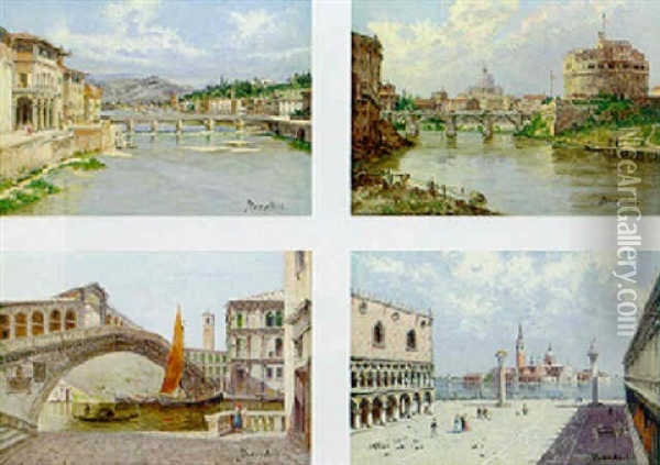 Views Of Venice, Rome And Florence Oil Painting - Antonietta Brandeis