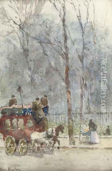 The Hammersmith omnibus on Piccadilly Oil Painting - Rose Barton