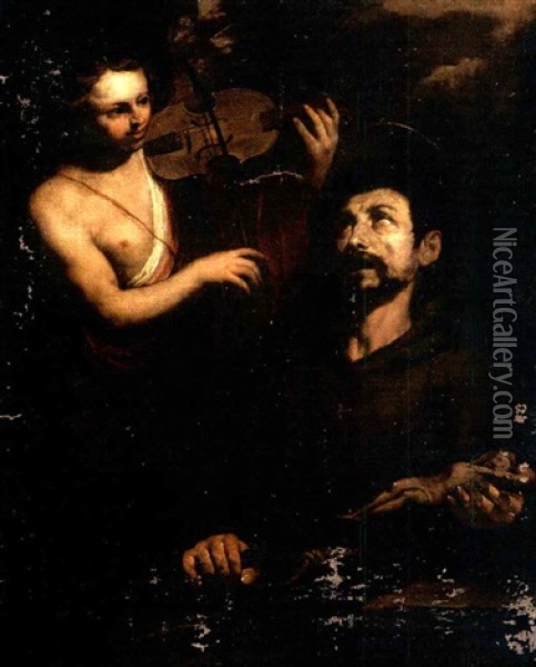 La Visione Di San Francesco Oil Painting - Orazio Ferraro