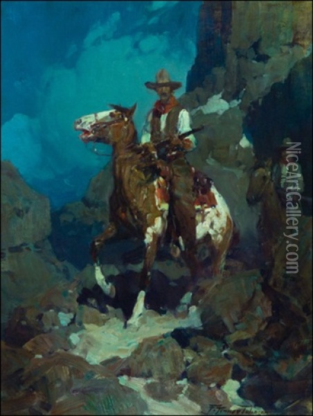 Night Herders Oil Painting - Frank Tenney Johnson
