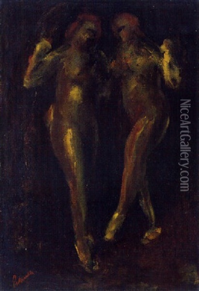 Danseuses Oil Painting - Adolphe Peterelle