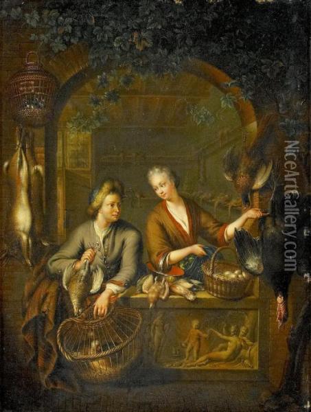 Handelsboden Oil Painting - Frans van Mieris