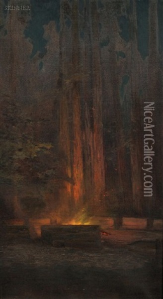 View Of The Bohemian Grove, Monte Rio, California Oil Painting - Charles Dickman