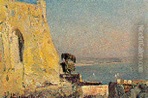Scorcio Del Golfo Di Napoli Oil Painting - Beppe Ciardi