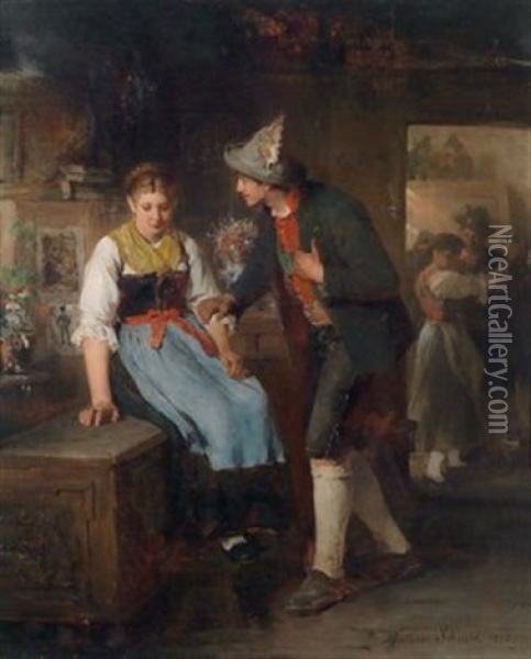 Aufforderung Zum Tanz Oil Painting - Mathias Schmid