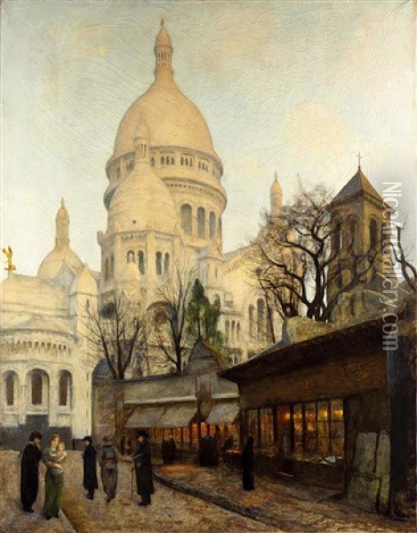 Sacre-coeur, Montmartre, Paris Oil Painting - Hans Olaf Heyerdahl
