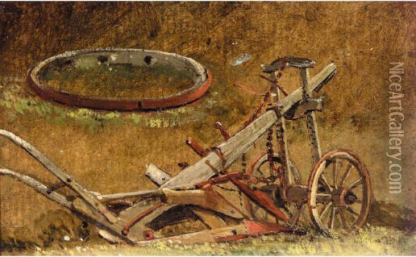 Study Of A Plough Oil Painting - Frederick Waters Watts